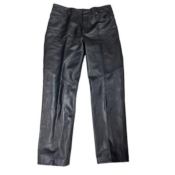 Jones New York Signature Black Leather Jeans Pants Sz 8 - Picture 1 of 4